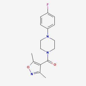 molecular formula C16H18FN3O2 B4430950 Methanone, (3,5-dimethyl-4-isoxazolyl)[4-(4-fluorophenyl)-1-piperazinyl]- 