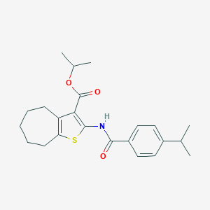 molecular formula C23H29NO3S B443107 isopropyl 2-[(4-isopropylbenzoyl)amino]-5,6,7,8-tetrahydro-4H-cyclohepta[b]thiophene-3-carboxylate 