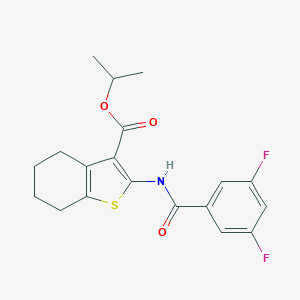 molecular formula C19H19F2NO3S B443108 Isopropyl 2-[(3,5-difluorobenzoyl)amino]-4,5,6,7-tetrahydro-1-benzothiophene-3-carboxylate 