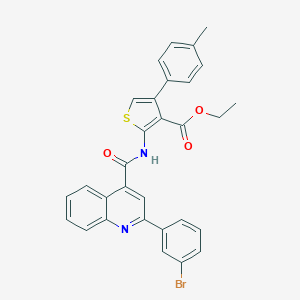 molecular formula C30H23BrN2O3S B443109 ETHYL 2-({[2-(3-BROMOPHENYL)-4-QUINOLYL]CARBONYL}AMINO)-4-(4-METHYLPHENYL)-3-THIOPHENECARBOXYLATE 