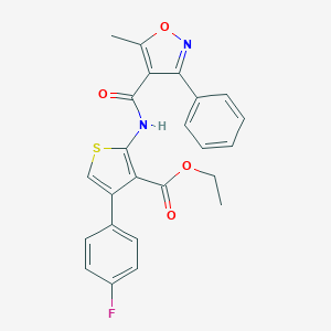 molecular formula C24H19FN2O4S B443110 ETHYL 4-(4-FLUOROPHENYL)-2-(5-METHYL-3-PHENYL-1,2-OXAZOLE-4-AMIDO)THIOPHENE-3-CARBOXYLATE 