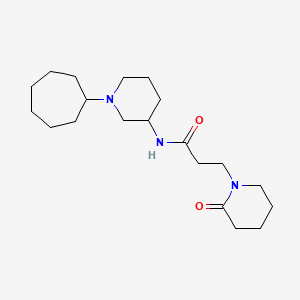 molecular formula C20H35N3O2 B4431129 N-(1-cycloheptylpiperidin-3-yl)-3-(2-oxopiperidin-1-yl)propanamide 