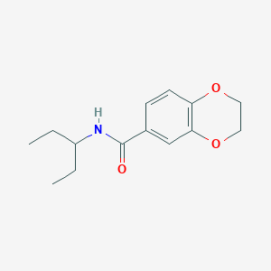 molecular formula C14H19NO3 B4431131 N-(3-PENTANYL)-2,3-DIHYDRO-1,4-BENZODIOXINE-6-CARBOXAMIDE 