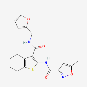 molecular formula C19H19N3O4S B4431251 N-{3-[(2-FURYLMETHYL)CARBAMOYL]-4,5,6,7-TETRAHYDRO-1-BENZOTHIOPHEN-2-YL}-5-METHYL-3-ISOXAZOLECARBOXAMIDE 