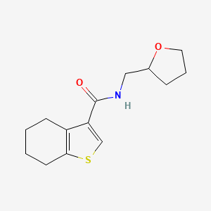 molecular formula C14H19NO2S B4431283 N-(tetrahydrofuran-2-ylmethyl)-4,5,6,7-tetrahydro-1-benzothiophene-3-carboxamide 