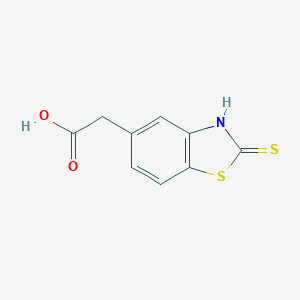 molecular formula C9H7NO2S2 B044313 5-Carboxymethyl-2-thioxo-2,3-dihydrobenzothiazole CAS No. 121942-09-4