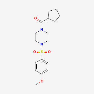 molecular formula C17H24N2O4S B4431301 CYCLOPENTYL{4-[(4-METHOXYPHENYL)SULFONYL]PIPERAZINO}METHANONE 