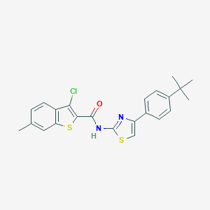 molecular formula C23H21ClN2OS2 B443134 N-[4-(4-tert-butylphenyl)-1,3-thiazol-2-yl]-3-chloro-6-methyl-1-benzothiophene-2-carboxamide 