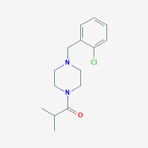 molecular formula C15H21ClN2O B4431434 1-[4-(2-CHLOROBENZYL)PIPERAZINO]-2-METHYL-1-PROPANONE 