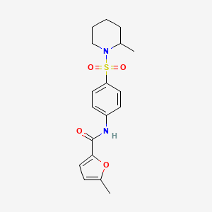 molecular formula C18H22N2O4S B4431567 5-methyl-N-{4-[(2-methylpiperidin-1-yl)sulfonyl]phenyl}furan-2-carboxamide 