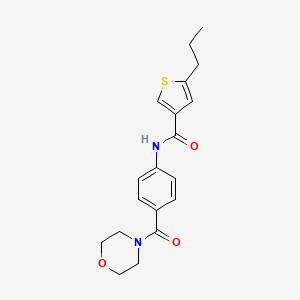 molecular formula C19H22N2O3S B4431571 N-[4-(morpholine-4-carbonyl)phenyl]-5-propylthiophene-3-carboxamide 