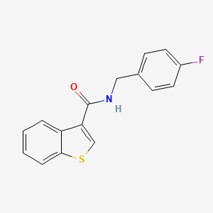 molecular formula C16H12FNOS B4431593 N-[(4-fluorophenyl)methyl]-1-benzothiophene-3-carboxamide 
