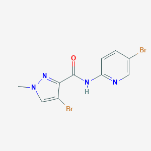 molecular formula C10H8Br2N4O B443162 4-BROMO-N-(5-BROMO-2-PYRIDYL)-1-METHYL-1H-PYRAZOLE-3-CARBOXAMIDE 