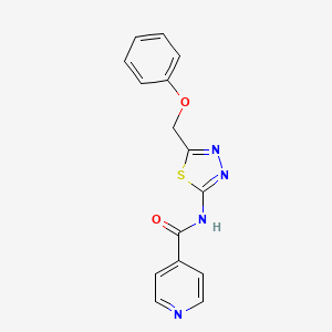 molecular formula C15H12N4O2S B4431636 N-[(2E)-5-(phenoxymethyl)-1,3,4-thiadiazol-2(3H)-ylidene]pyridine-4-carboxamide 