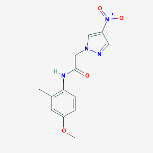 molecular formula C13H14N4O4 B443169 N-(4-methoxy-2-methylphenyl)-2-(4-nitro-1H-pyrazol-1-yl)acetamide 