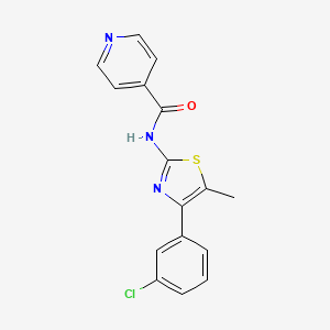 molecular formula C16H12ClN3OS B4431761 N-[4-(3-CHLOROPHENYL)-5-METHYL-13-THIAZOL-2-YL]PYRIDINE-4-CARBOXAMIDE 
