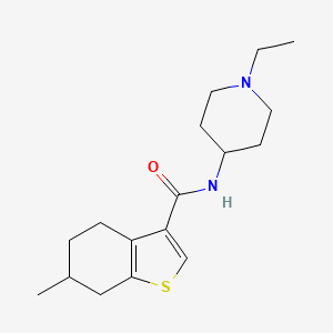 molecular formula C17H26N2OS B4431828 N-(1-ethylpiperidin-4-yl)-6-methyl-4,5,6,7-tetrahydro-1-benzothiophene-3-carboxamide 