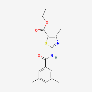 molecular formula C16H18N2O3S B4431868 ethyl 2-(3,5-dimethylbenzamido)-4-methyl-1,3-thiazole-5-carboxylate 