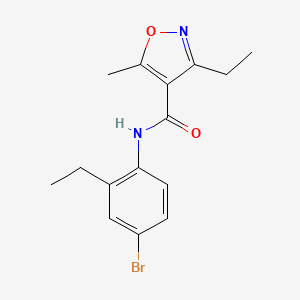 molecular formula C15H17BrN2O2 B4431884 N-(4-BROMO-2-ETHYLPHENYL)-3-ETHYL-5-METHYL-12-OXAZOLE-4-CARBOXAMIDE 
