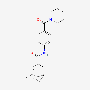 molecular formula C23H30N2O2 B4431908 N-[4-(piperidine-1-carbonyl)phenyl]adamantane-1-carboxamide 