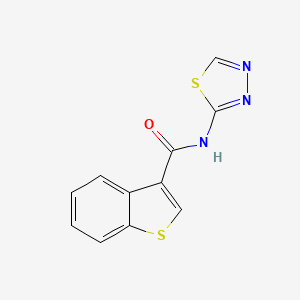 molecular formula C11H7N3OS2 B4431910 N-(1,3,4-thiadiazol-2-yl)-1-benzothiophene-3-carboxamide 
