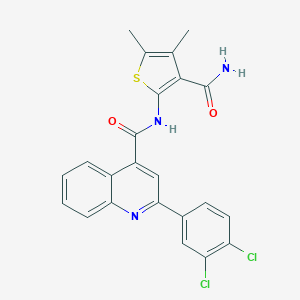 molecular formula C23H17Cl2N3O2S B443193 N-(3-carbamoyl-4,5-dimethylthiophen-2-yl)-2-(3,4-dichlorophenyl)quinoline-4-carboxamide 