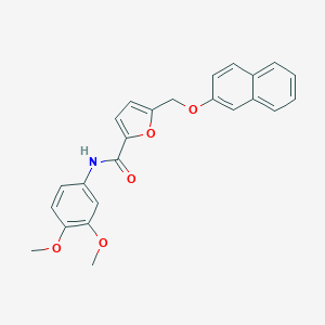 molecular formula C24H21NO5 B443199 N-(3,4-Dimethoxyphenyl)-5-((naphthalen-2-yloxy)methyl)furan-2-carboxamide 