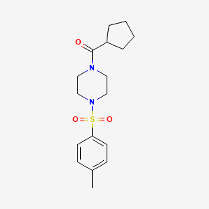 molecular formula C17H24N2O3S B4432028 CYCLOPENTYL{4-[(4-METHYLPHENYL)SULFONYL]PIPERAZINO}METHANONE 