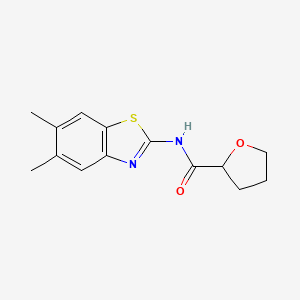molecular formula C14H16N2O2S B4432085 N-(5,6-dimethyl-1,3-benzothiazol-2-yl)tetrahydrofuran-2-carboxamide 