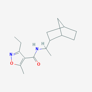 molecular formula C16H24N2O2 B4432156 N-[1-(bicyclo[2.2.1]hept-2-yl)ethyl]-3-ethyl-5-methyl-1,2-oxazole-4-carboxamide 