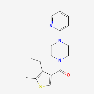 molecular formula C17H21N3OS B4432205 (4-ETHYL-5-METHYL-3-THIENYL)[4-(2-PYRIDYL)PIPERAZINO]METHANONE 