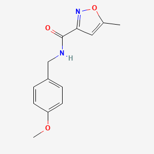 molecular formula C13H14N2O3 B4432231 N-[(4-methoxyphenyl)methyl]-5-methyl-1,2-oxazole-3-carboxamide 