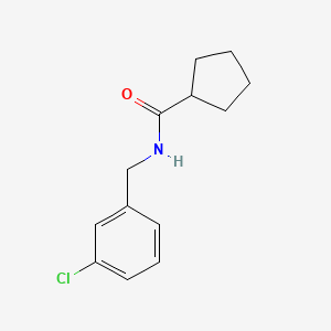 molecular formula C13H16ClNO B4432305 N-[(3-chlorophenyl)methyl]cyclopentanecarboxamide 
