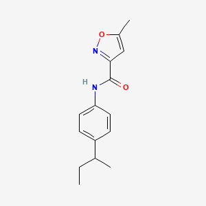 molecular formula C15H18N2O2 B4432333 N-[4-(butan-2-yl)phenyl]-5-methyl-1,2-oxazole-3-carboxamide 