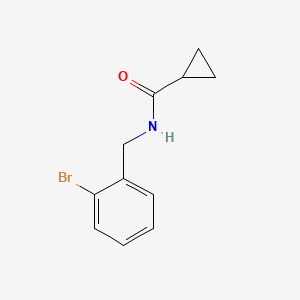 molecular formula C11H12BrNO B4432367 N-[(2-bromophenyl)methyl]cyclopropanecarboxamide 