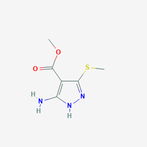 molecular formula C6H9N3O2S B044324 Methyl 5-amino-3-(methylthio)-1H-pyrazole-4-carboxylate CAS No. 117717-02-9