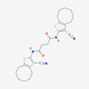 molecular formula C26H30N4O2S2 B443240 N,N'-bis(3-cyano-4,5,6,7,8,9-hexahydrocycloocta[b]thiophen-2-yl)butanediamide 