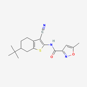 molecular formula C18H21N3O2S B4432432 N-(6-tert-butyl-3-cyano-4,5,6,7-tetrahydro-1-benzothiophen-2-yl)-5-methyl-1,2-oxazole-3-carboxamide 