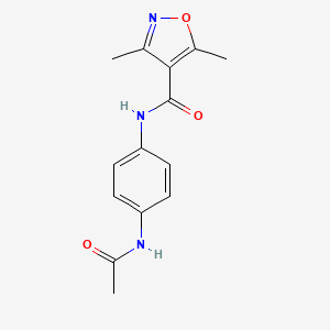 molecular formula C14H15N3O3 B4432493 N-(4-ACETAMIDOPHENYL)-3,5-DIMETHYL-4-ISOXAZOLECARBOXAMIDE 