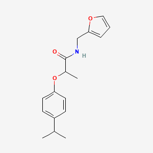 molecular formula C17H21NO3 B4432525 N-[(FURAN-2-YL)METHYL]-2-[4-(PROPAN-2-YL)PHENOXY]PROPANAMIDE 