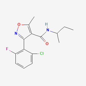 molecular formula C15H16ClFN2O2 B4432550 N-(butan-2-yl)-3-(2-chloro-6-fluorophenyl)-5-methyl-1,2-oxazole-4-carboxamide 