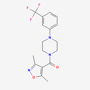molecular formula C17H18F3N3O2 B4432590 (3,5-DIMETHYL-4-ISOXAZOLYL){4-[3-(TRIFLUOROMETHYL)PHENYL]PIPERAZINO}METHANONE 