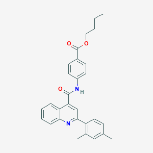 molecular formula C29H28N2O3 B443268 BUTYL 4-({[2-(2,4-DIMETHYLPHENYL)-4-QUINOLYL]CARBONYL}AMINO)BENZOATE 