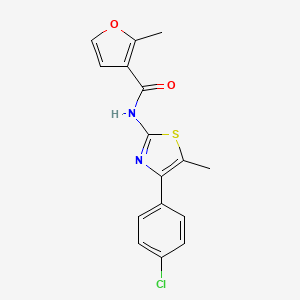 molecular formula C16H13ClN2O2S B4432719 N-[4-(4-CHLOROPHENYL)-5-METHYL-13-THIAZOL-2-YL]-2-METHYLFURAN-3-CARBOXAMIDE 
