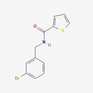 molecular formula C12H10BrNOS B4432772 N-[(3-bromophenyl)methyl]thiophene-2-carboxamide 