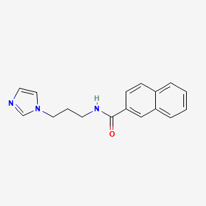 molecular formula C17H17N3O B4432799 N-[3-(1H-imidazol-1-yl)propyl]naphthalene-2-carboxamide 