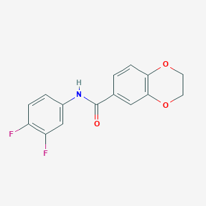 molecular formula C15H11F2NO3 B4432810 N~6~-(3,4-DIFLUOROPHENYL)-2,3-DIHYDRO-1,4-BENZODIOXINE-6-CARBOXAMIDE 
