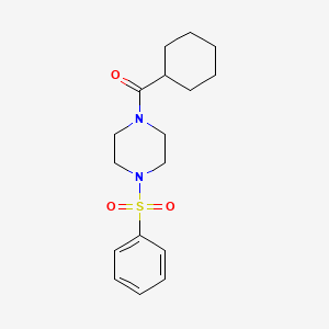 molecular formula C17H24N2O3S B4432864 CYCLOHEXYL[4-(PHENYLSULFONYL)PIPERAZINO]METHANONE 