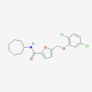 molecular formula C19H21Cl2NO3 B443293 N-cycloheptyl-5-[(2,5-dichlorophenoxy)methyl]furan-2-carboxamide 