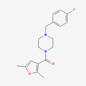 molecular formula C18H21FN2O2 B4433008 (2,5-DIMETHYL-3-FURYL)[4-(4-FLUOROBENZYL)PIPERAZINO]METHANONE 
